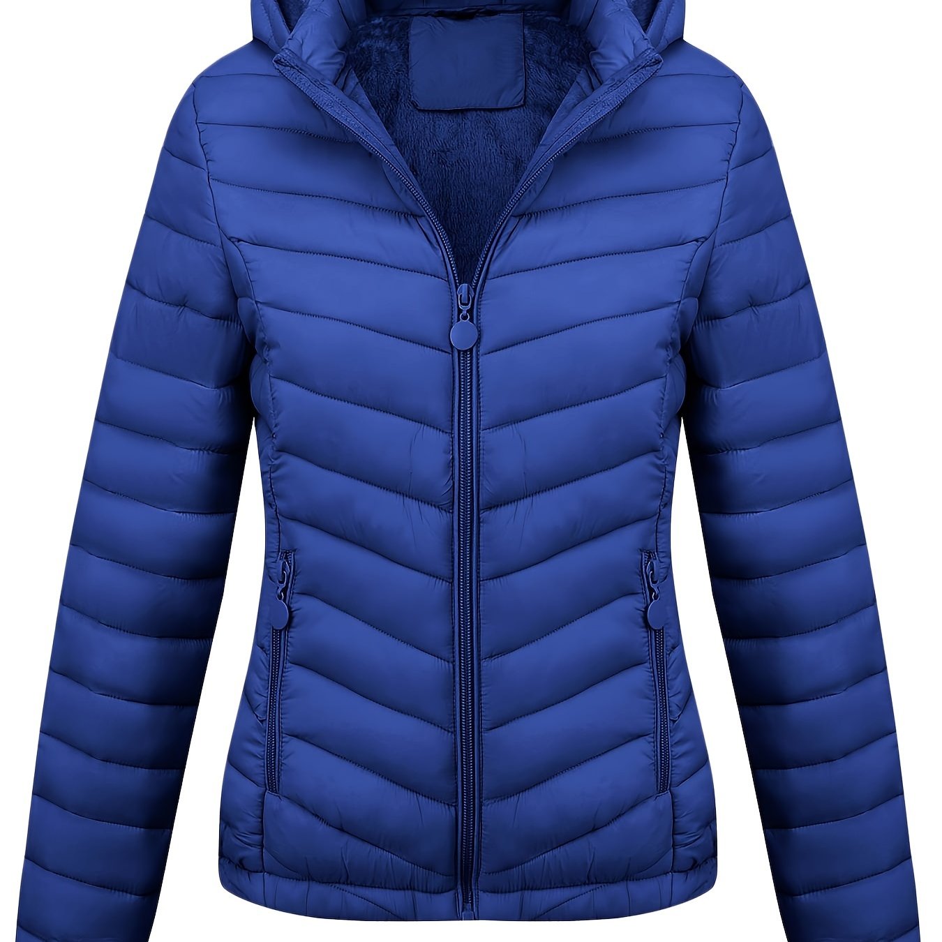 Fien | Ruched hoodie puffy jacket with angled pockets