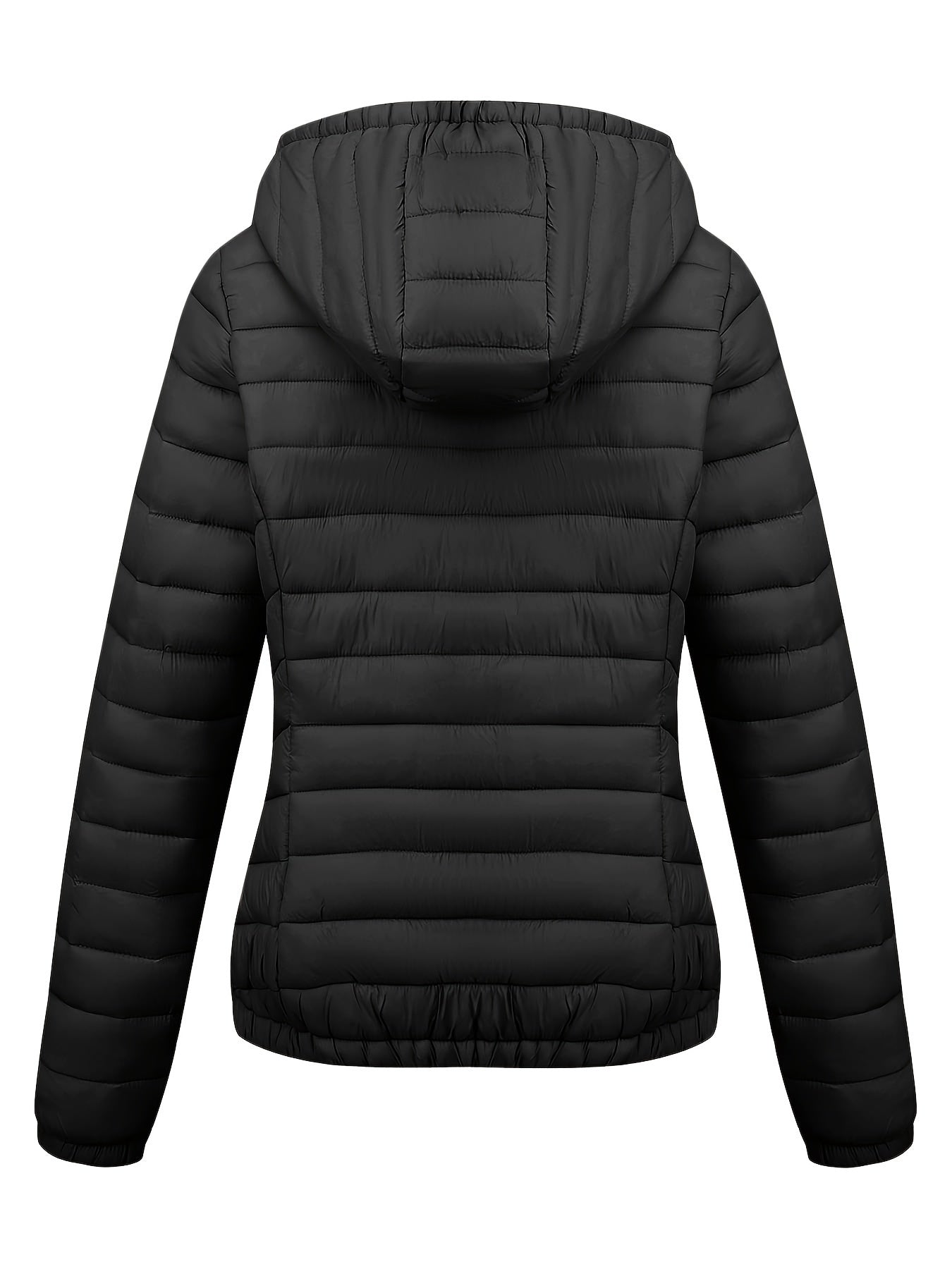 Fien | Ruched hoodie puffy jacket with angled pockets