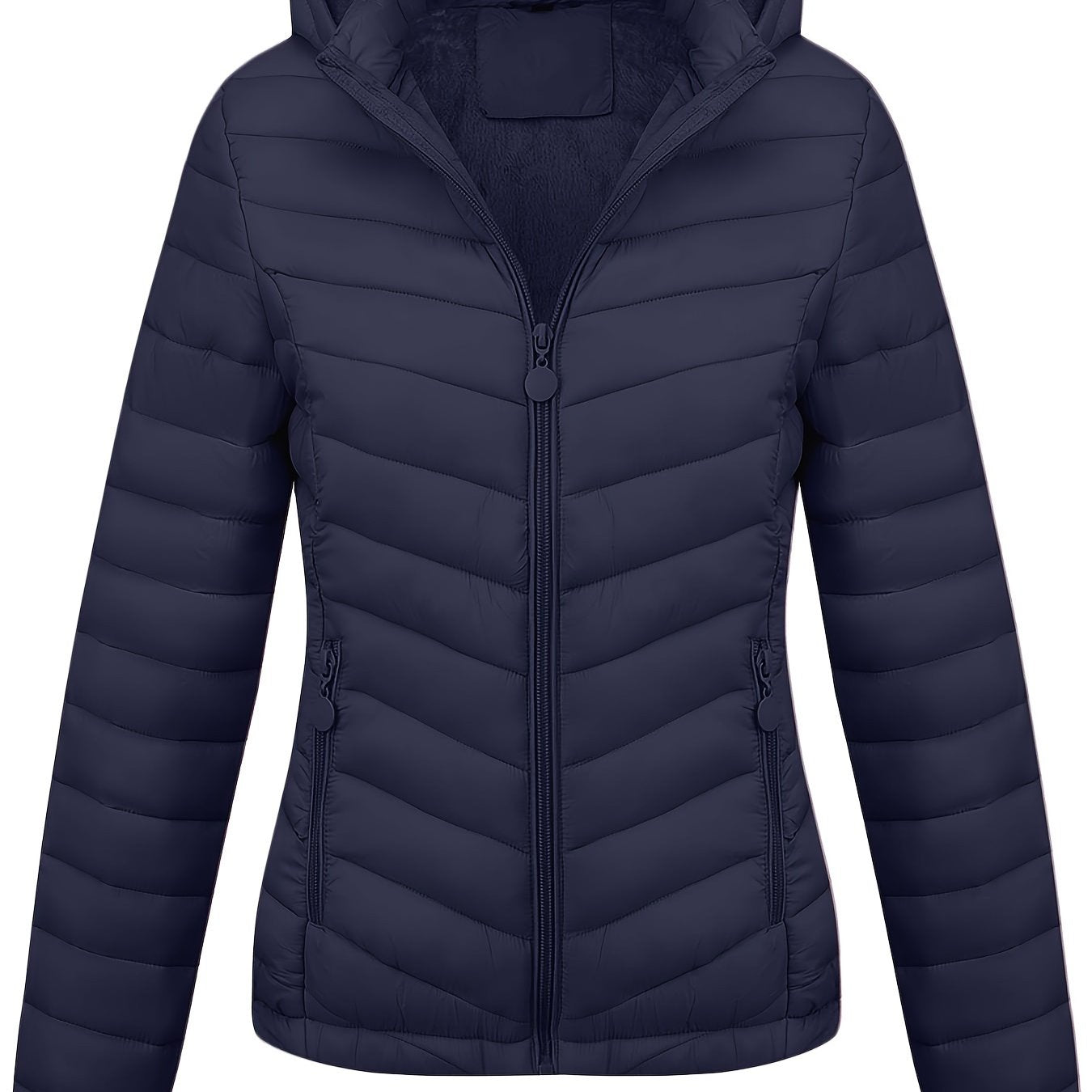 Fien | Ruched hoodie puffy jacket with angled pockets