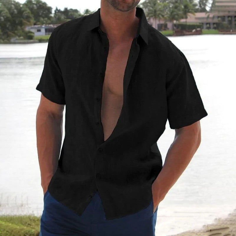 Finn | Linen men's short-sleeve shirt