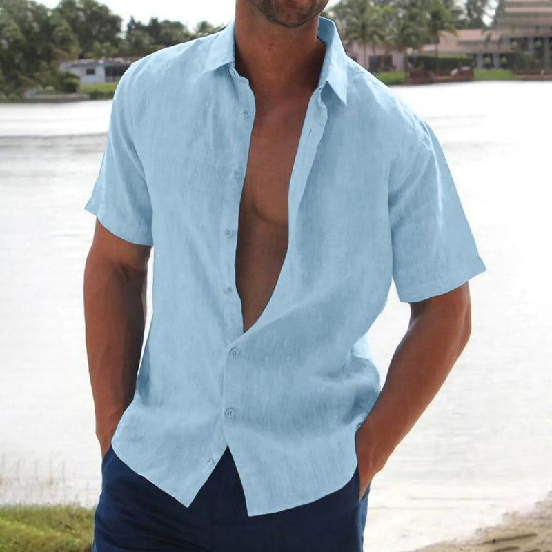 Finn | Linen men's short-sleeve shirt