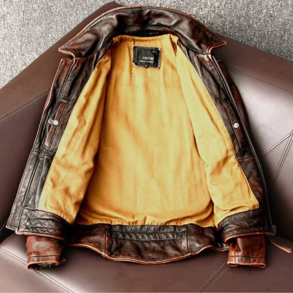 Premium Retro Men's Jacket in Real Leather
