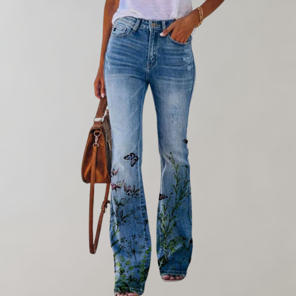Flare Designed Denim Pants for Women - Piper
