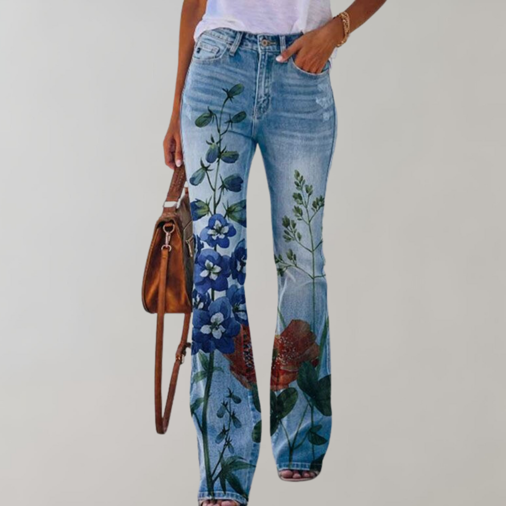 Flare Designed Denim Pants for Women - Piper