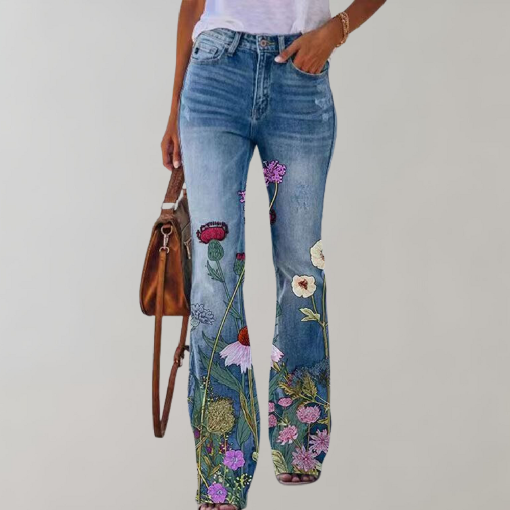 Flare Designed Denim Pants for Women - Piper