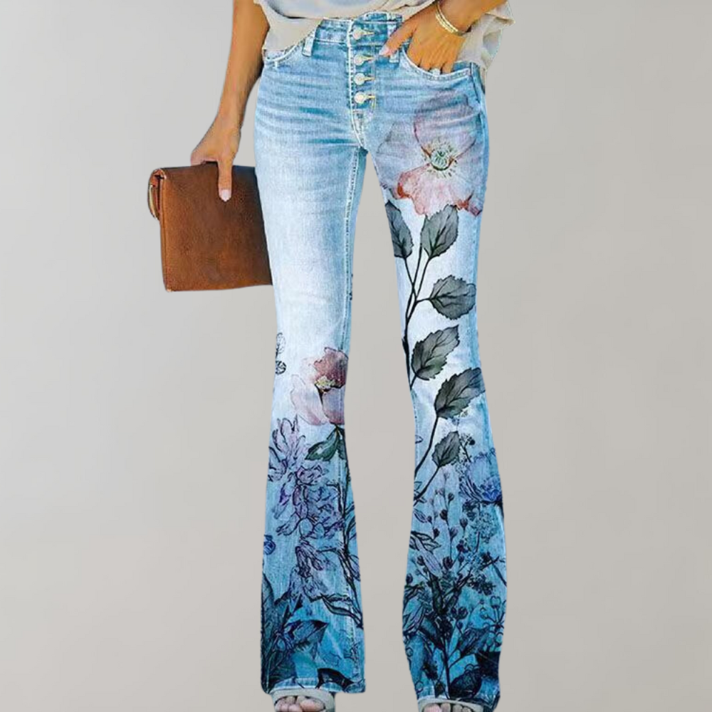 Flare Designed Denim Pants for Women - Piper
