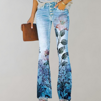 Flare Designed Denim Pants for Women - Piper