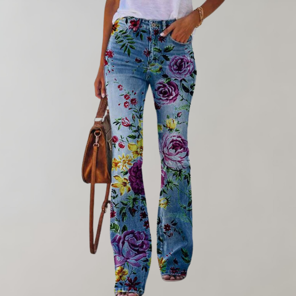 Flare Designed Denim Pants for Women - Piper