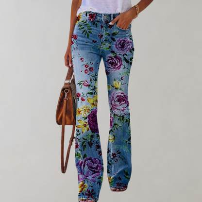 Flare Designed Denim Pants for Women - Piper