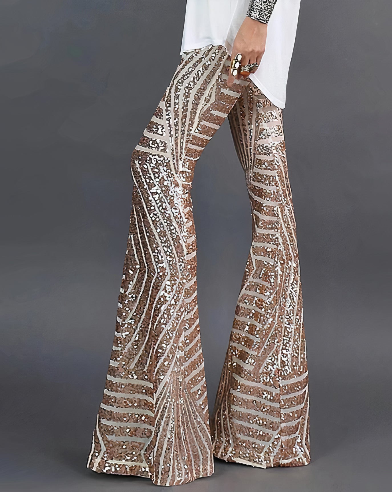 Flare Women's Pants with Glitter - Winona