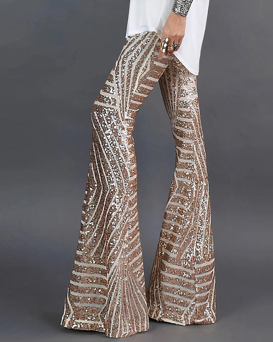 Flare Women's Pants with Glitter - Winona