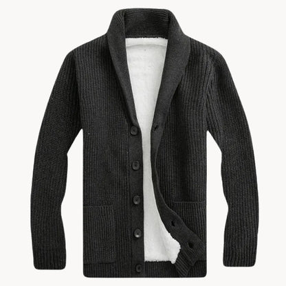 Hugo | Fleece cardigan with shoulder collar and front pockets