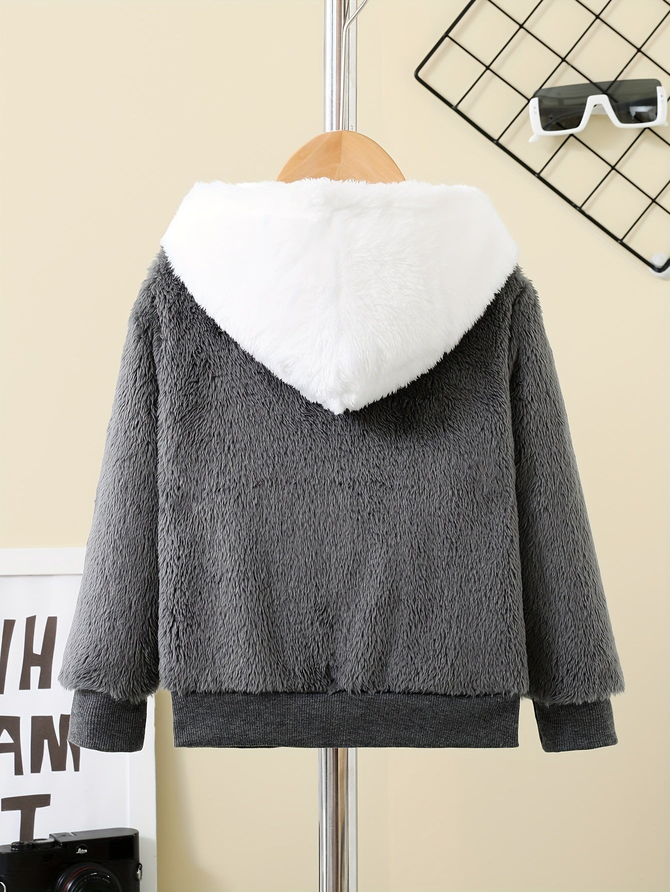 Fleece hooded jacket with zipper for children - Ramgen