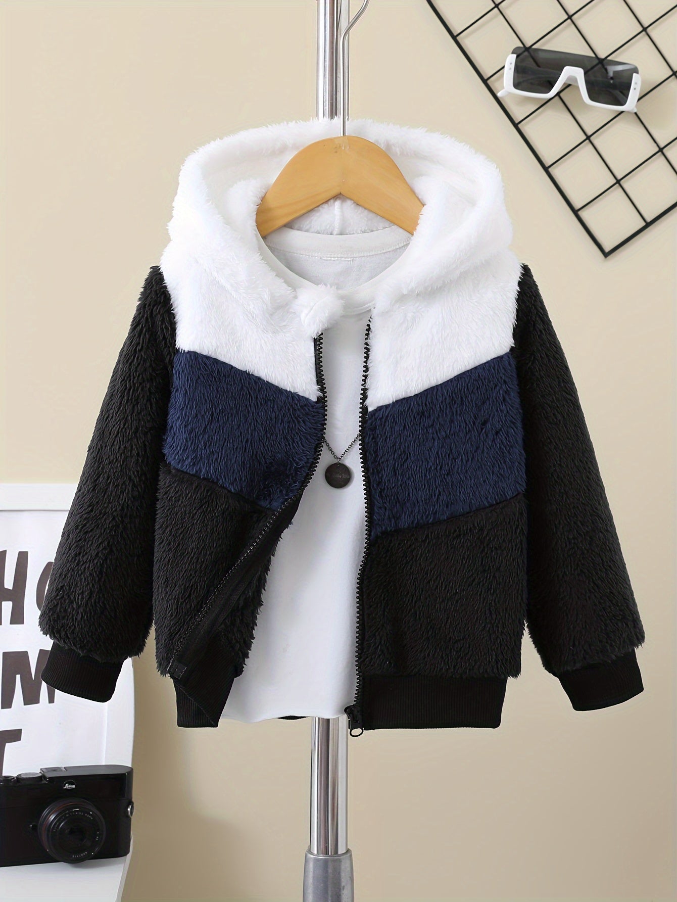 Fleece hooded jacket with zipper for children - Ramgen