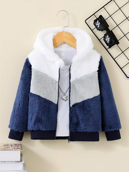 Fleece hooded jacket with zipper for children - Ramgen