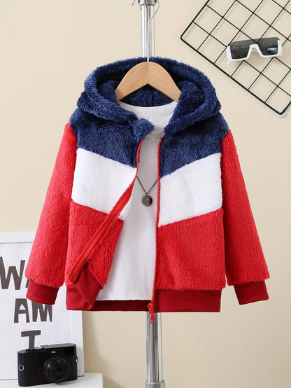 Fleece hooded jacket with zipper for children - Ramgen