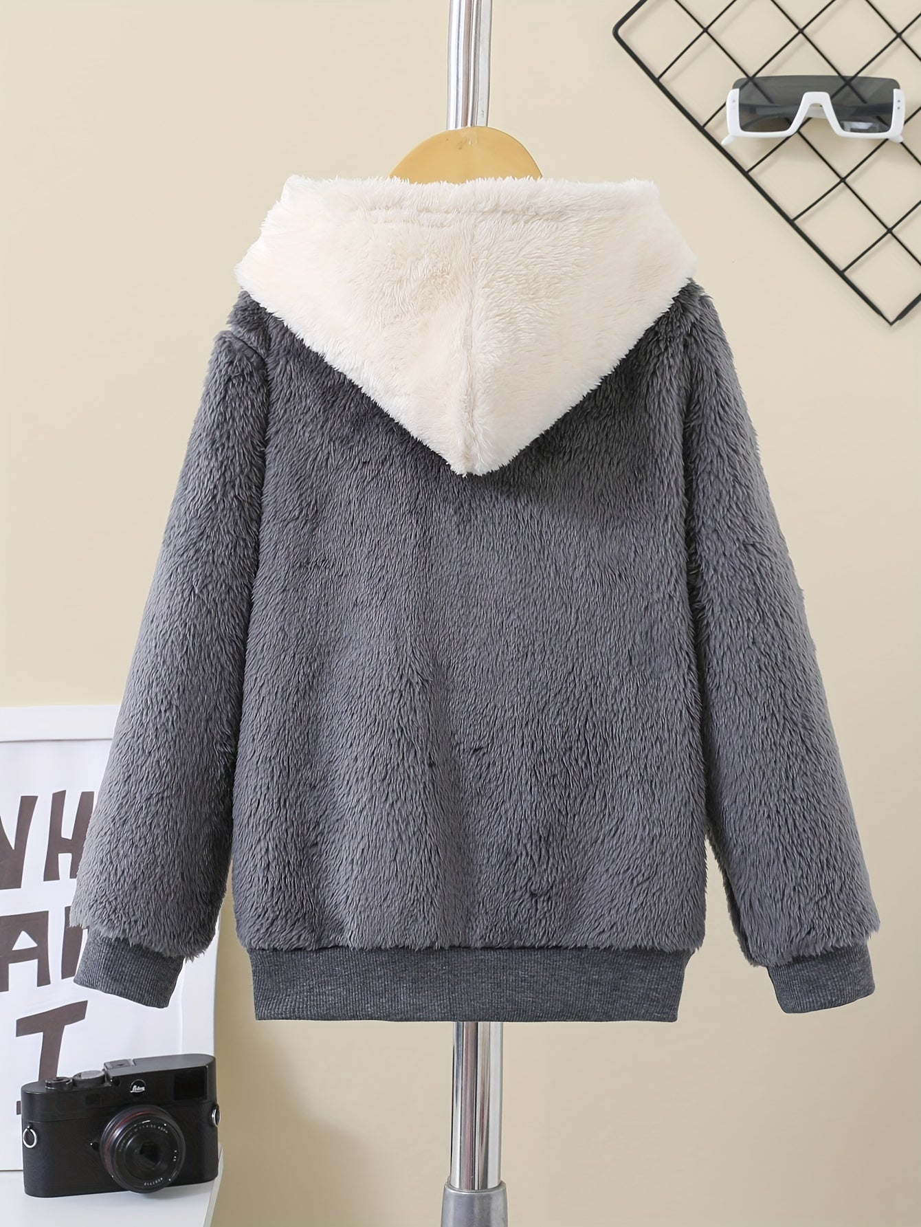 Fleece hooded jacket with zipper for children - Ramgen