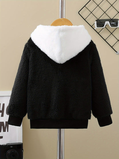 Fleece hooded jacket with zipper for children - Ramgen