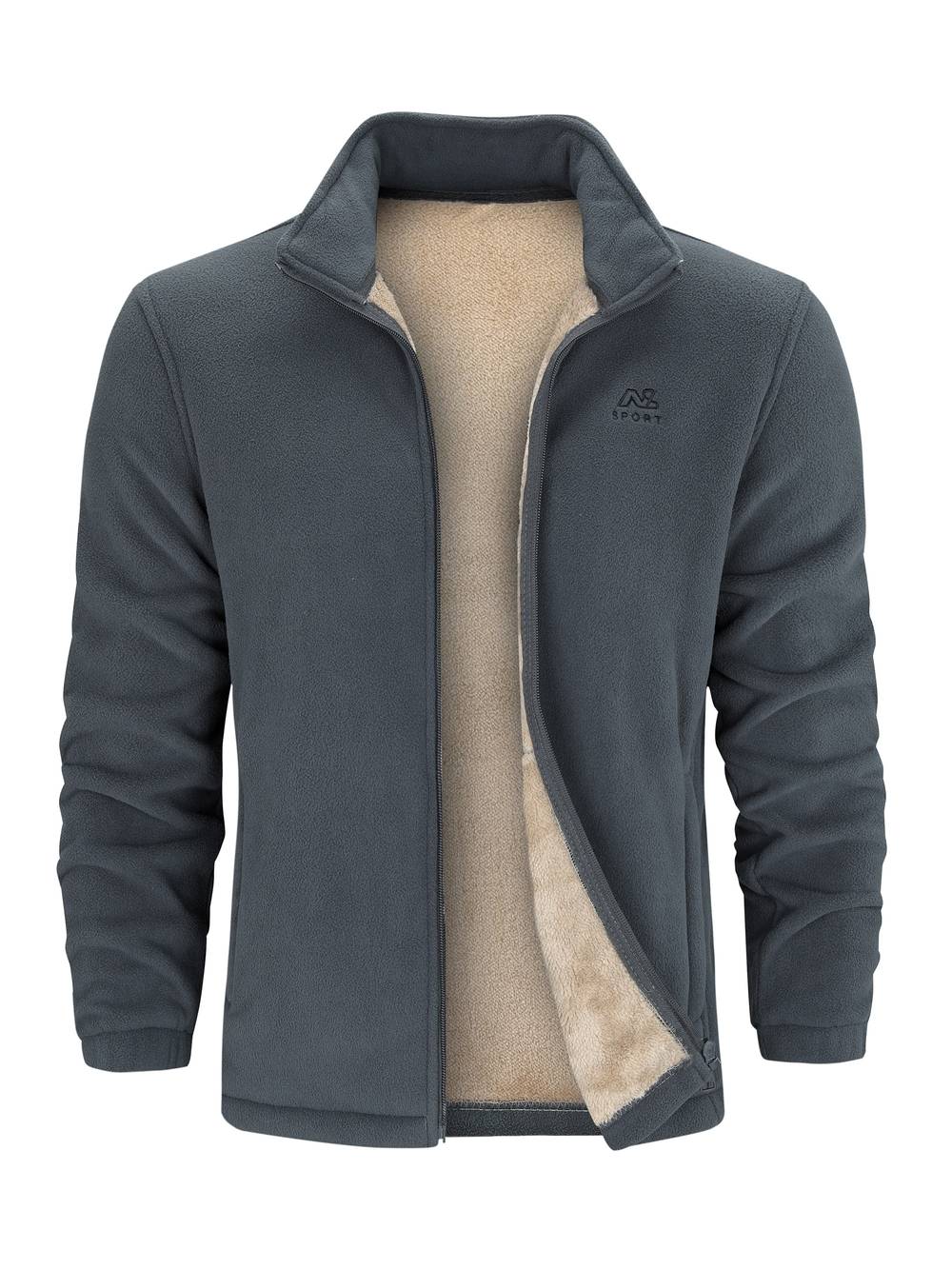 Fleece vest with high collar