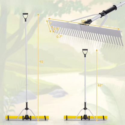 Floating rake set for removing weeds in the lake
