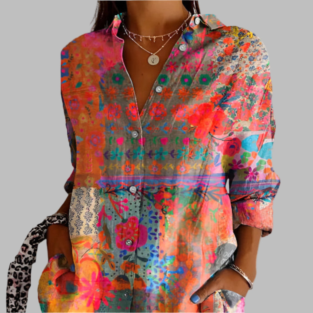 Floral Button-Down Shirt for Women