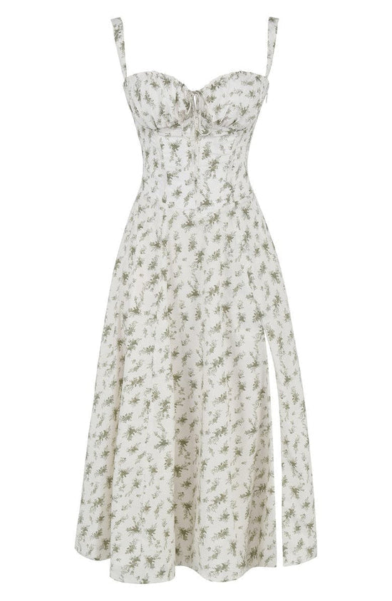 Floral Dress with Waist Shaping - Floral