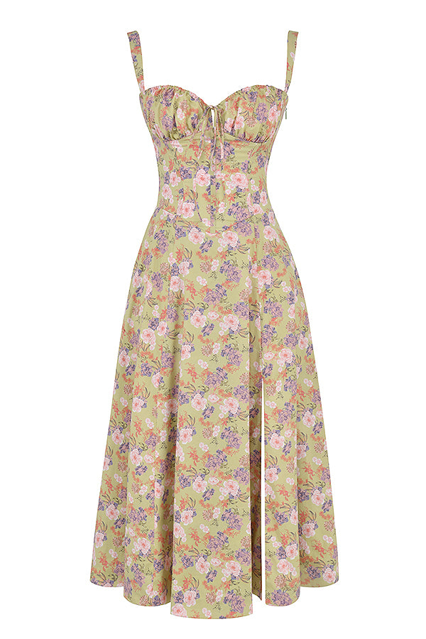 Floral Dress with Waist Shaping - Floral