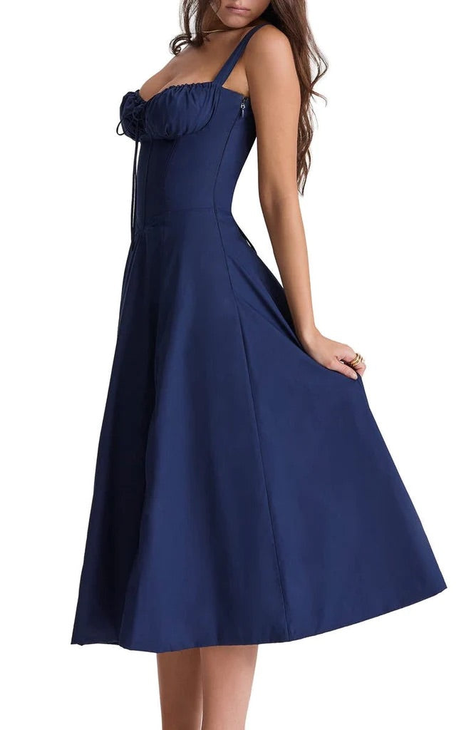 Floral Dress with Waist Shaping - Floral