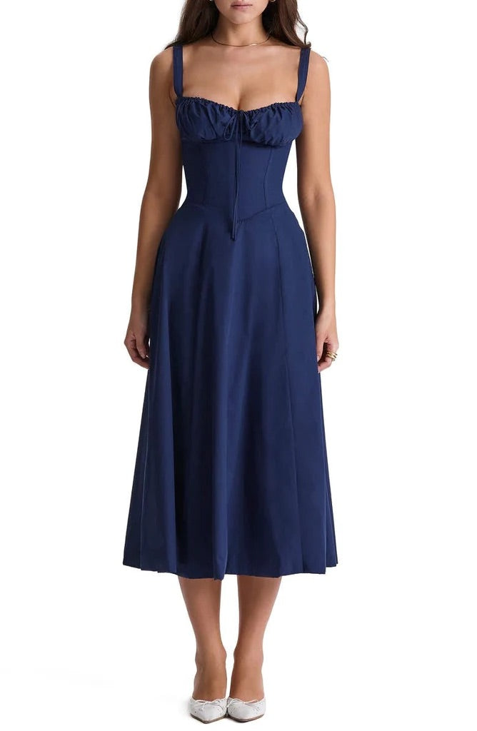 Floral Dress with Waist Shaping - Floral
