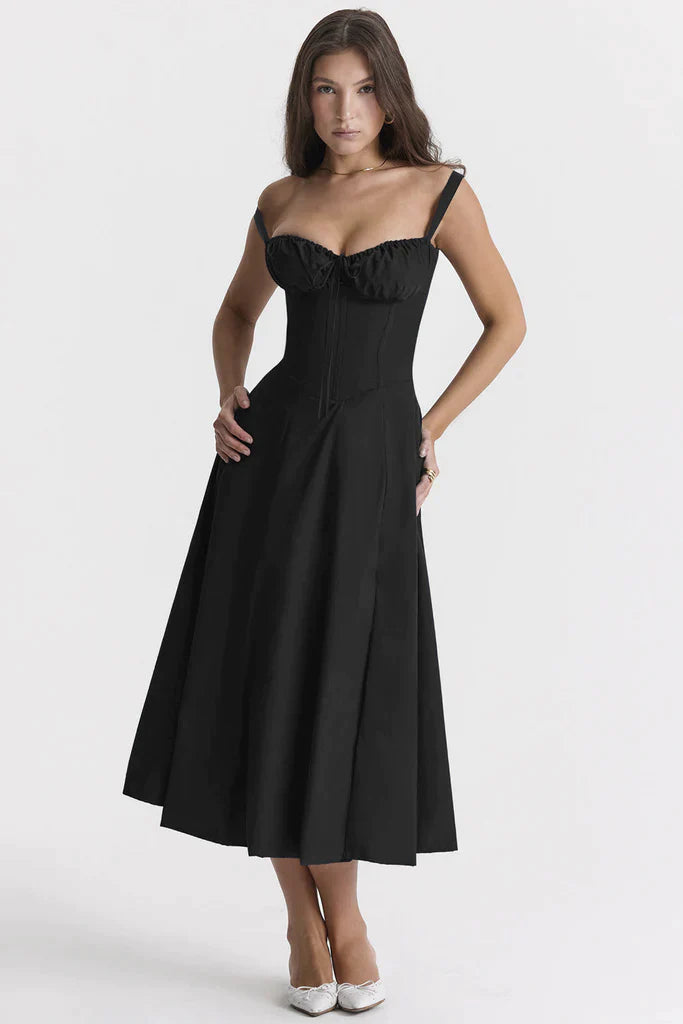 Floral Dress with Waist Shaping - Floral