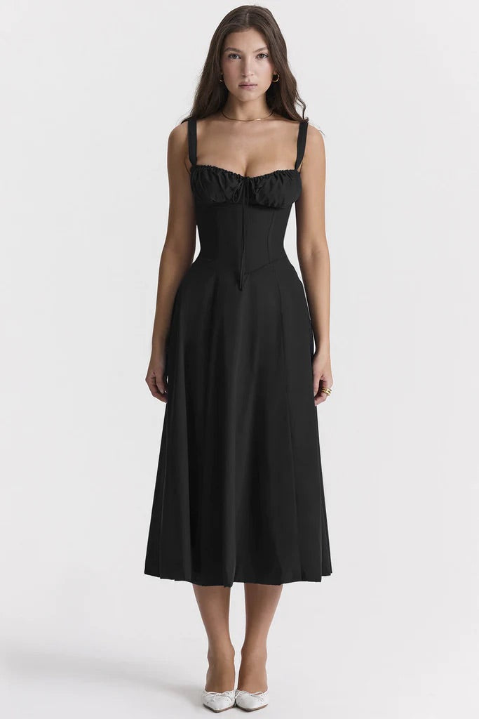 Floral Dress with Waist Shaping - Floral