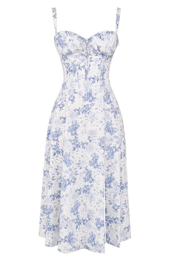 Floral Dress with Waist Shaping - Floral