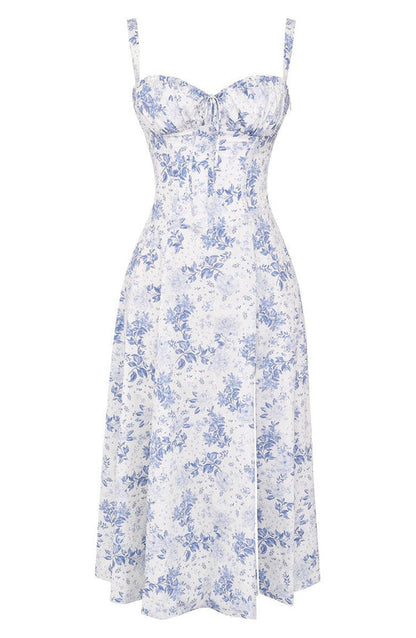Floral Dress with Waist Shaping - Floral