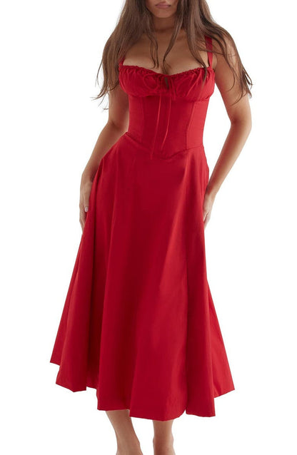 Floral Dress with Waist Shaping - Floral