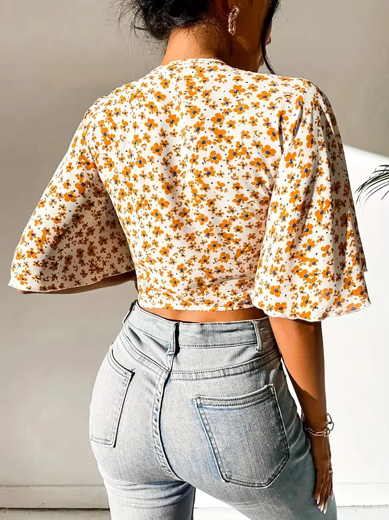 Floral Print Crop Top