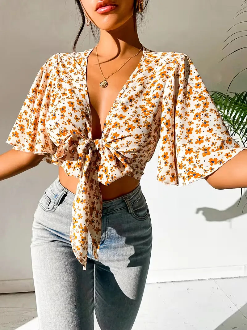 Floral Print Crop Top