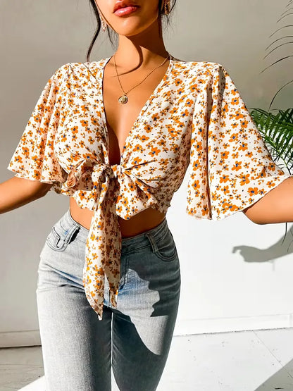 Floral Print Crop Top
