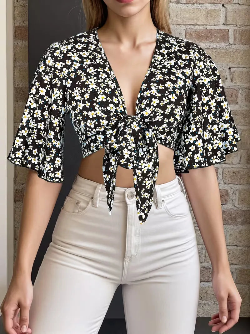 Floral Print Crop Top