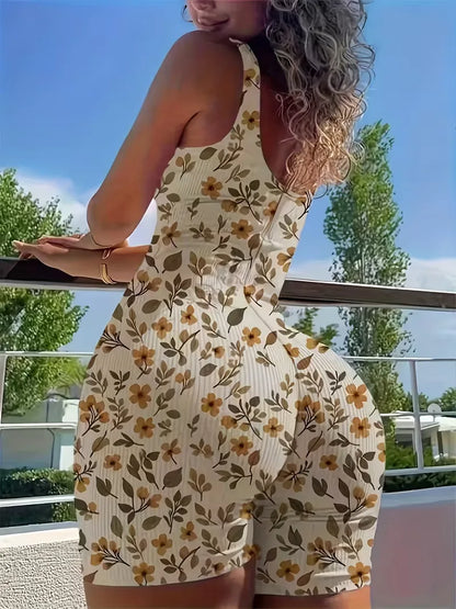 Floral jumpsuit with slim fit