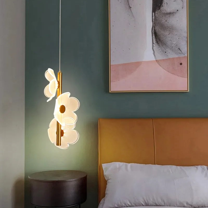 Elegante lámpara colgante LED con diseño floral