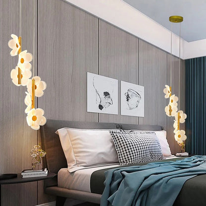 Elegante lámpara colgante LED con diseño floral