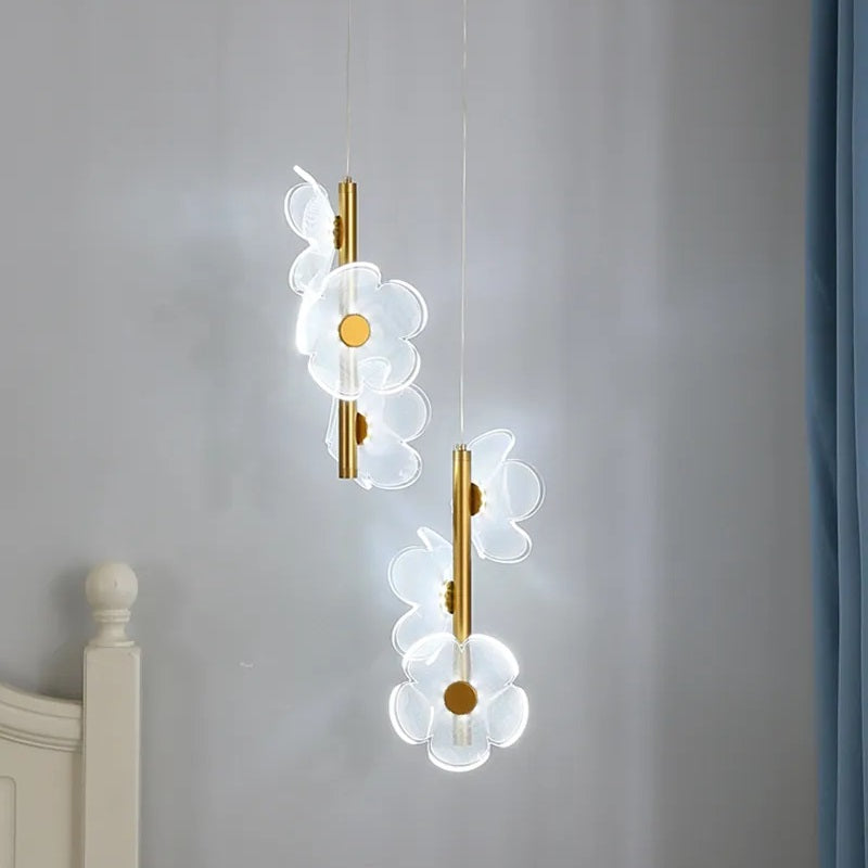 Elegante lámpara colgante LED con diseño floral