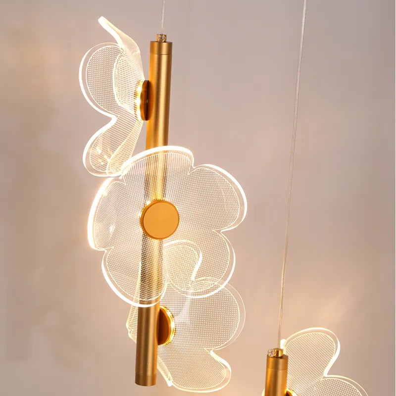 Elegante lámpara colgante LED con diseño floral