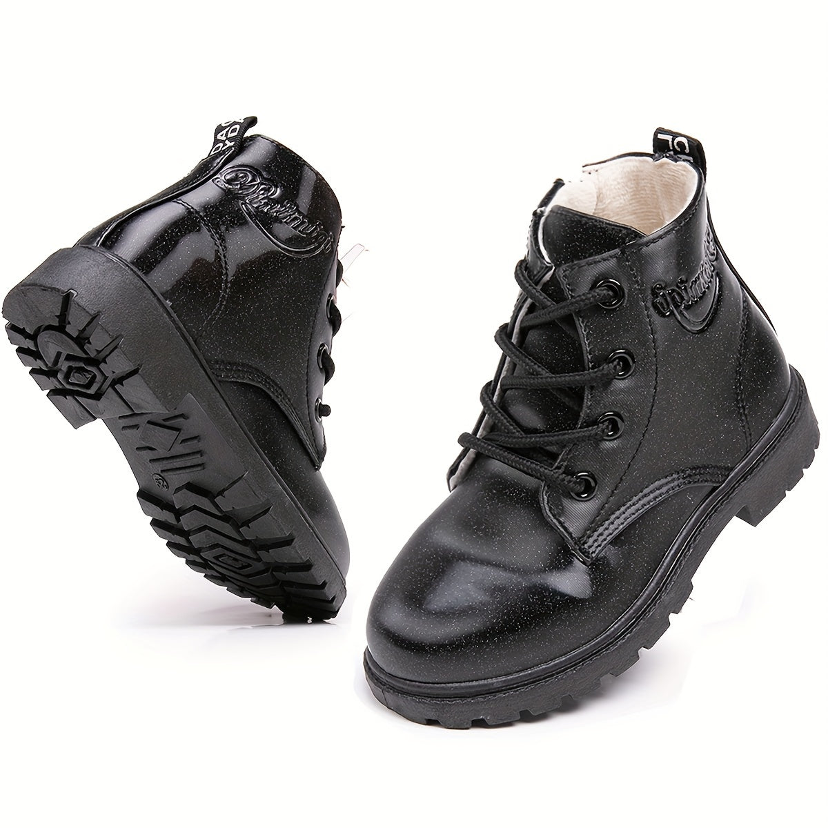 Flower Print Plus Fleece Snow Boots Lace-Up Shoes for Girls - Anji