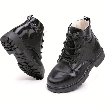 Flower Print Plus Fleece Snow Boots Lace-Up Shoes for Girls - Anji
