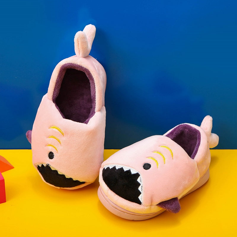 Fluffy slippers with dinosaur pattern for toddlers boys girls - Kealle