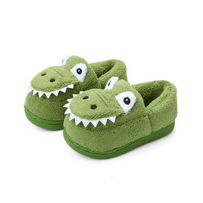 Fluffy slippers with dinosaur pattern for toddlers boys girls - Kealle