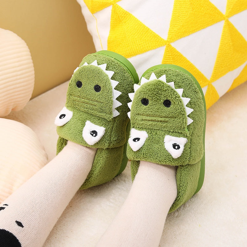 Fluffy slippers with dinosaur pattern for toddlers boys girls - Kealle
