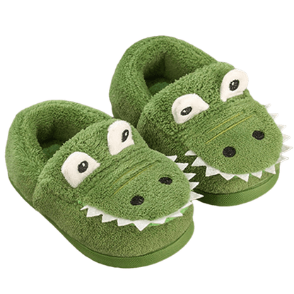Fluffy slippers with dinosaur pattern for toddlers boys girls - Kealle