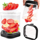 Fruit Slicer with Collection Bowl and Interchangeable Blades for Quick Cutting